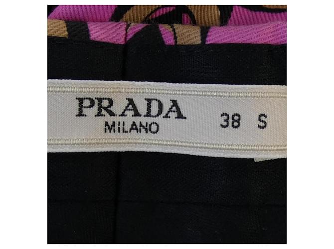 Calças Cropped Prada Preto Rosa Bege - vista 4