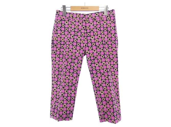 Calças Cropped Prada Preto Rosa Bege - vista 5