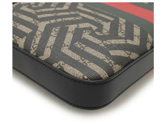 Borsa a tracolla Gucci GG Kaleido GG Supreme in PVC Nero Rosso Beige Verde - vista 3