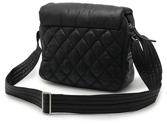 Borsa Messenger Chanel Coco Cocoon Matelasse in nylon e pelle Nero - vista 2