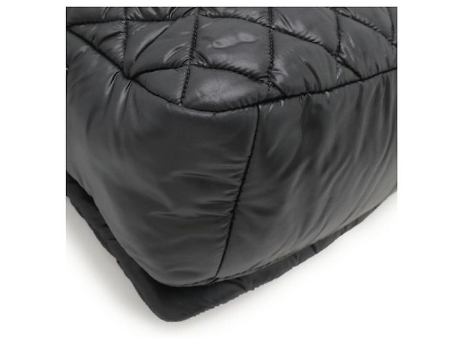 Borsa Messenger Chanel Coco Cocoon Matelasse in nylon e pelle Nero - vista 3