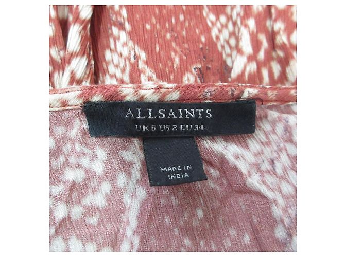 Autre Marque All Saints LIANA WAIMEA KLEID Chiffon-Kleid Rot - Ansicht 12