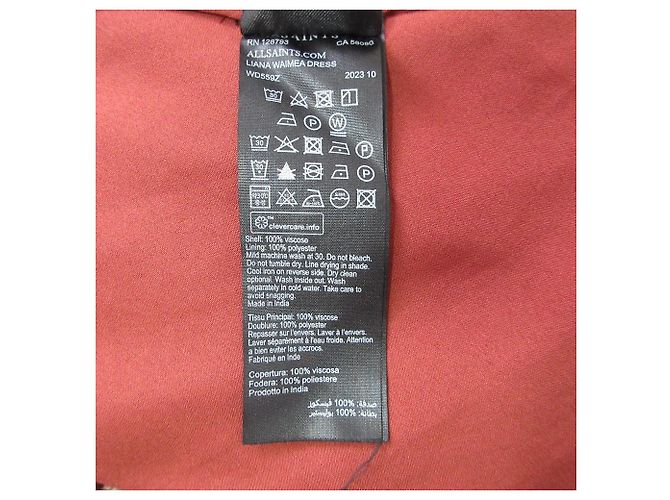Autre Marque All Saints LIANA WAIMEA KLEID Chiffon-Kleid Rot - Ansicht 15