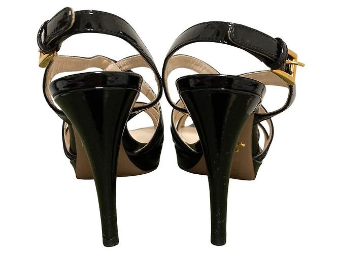 Sandali in vernice Prada Nero - vista 4