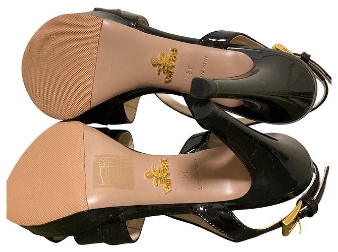 Sandali in vernice Prada Nero - vista 5