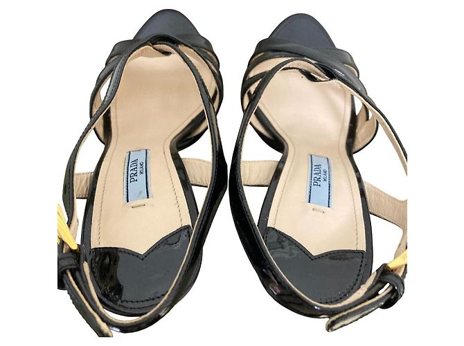 Sandali in vernice Prada Nero - vista 6