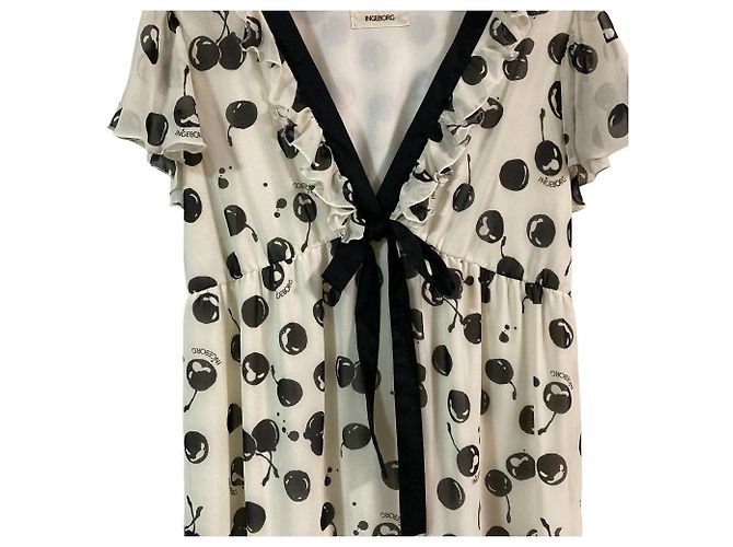Autre Marque Vestido con estampado de frutas INGEBORG Blanco - vista 3