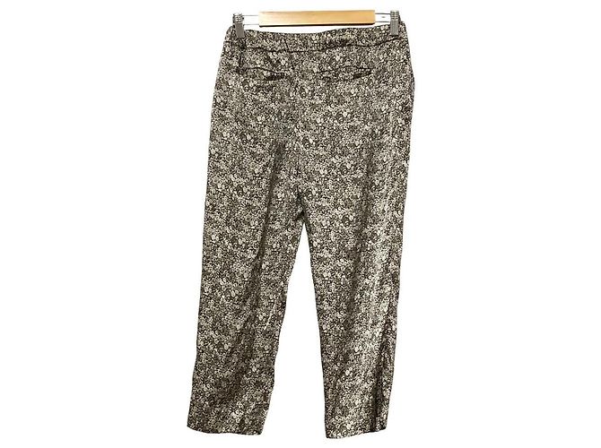 Autre Marque Calça curta de seda com estampa floral Drawer Marrom - vista 2