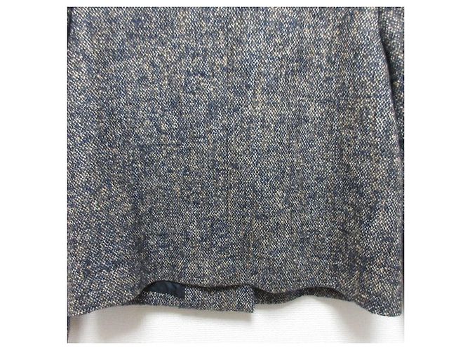 Chaqueta sin cuello de tweed de lujo Theory Azul Azul marino - vista 7