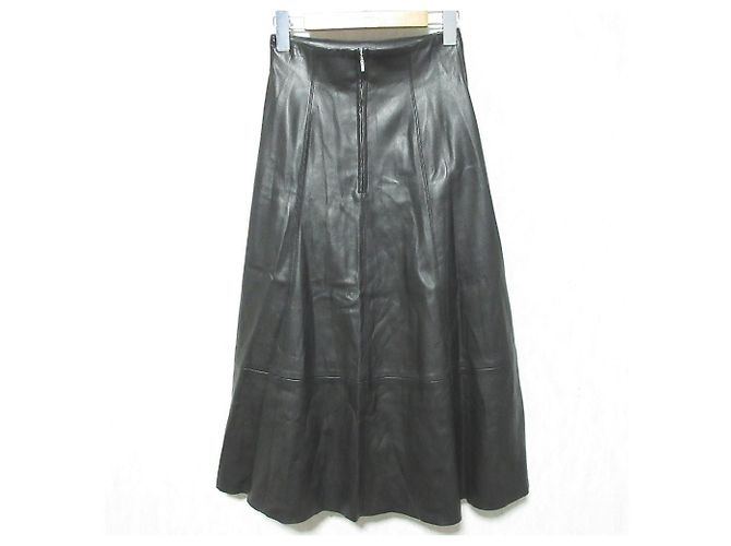 Autre Marque Falda larga de imitación cuero Blenheim Negro - vista 2