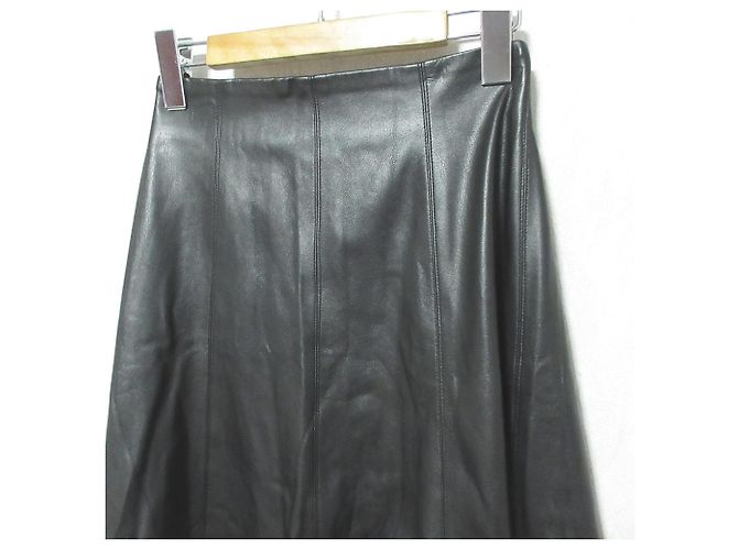 Autre Marque Falda larga de imitación cuero Blenheim Negro - vista 3