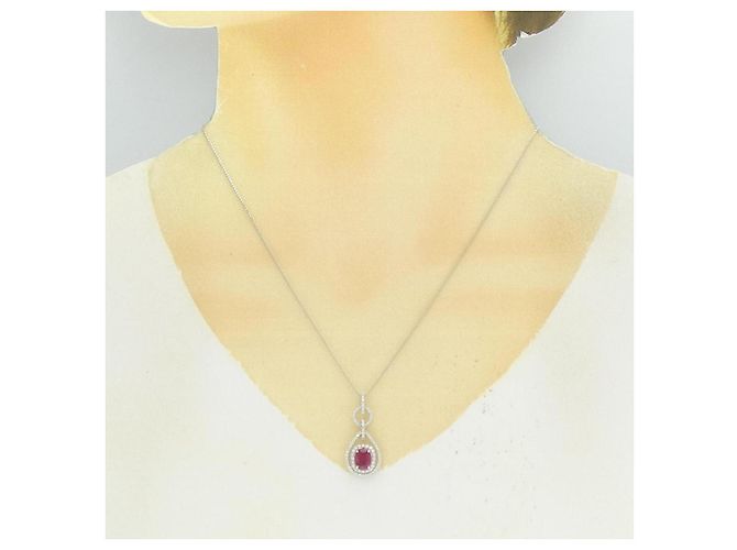 Autre Marque Collana con rubino e diamanti Au750 Rosso - vista 6