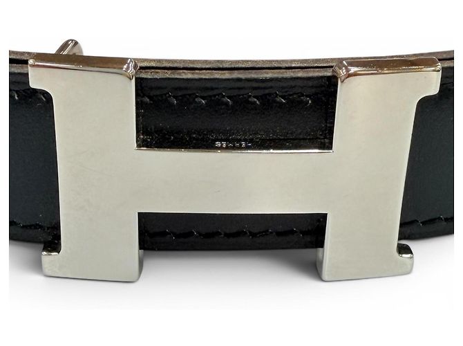 Hermès Cintura HERMES in pelle vintage Marrone Nero - vista 6