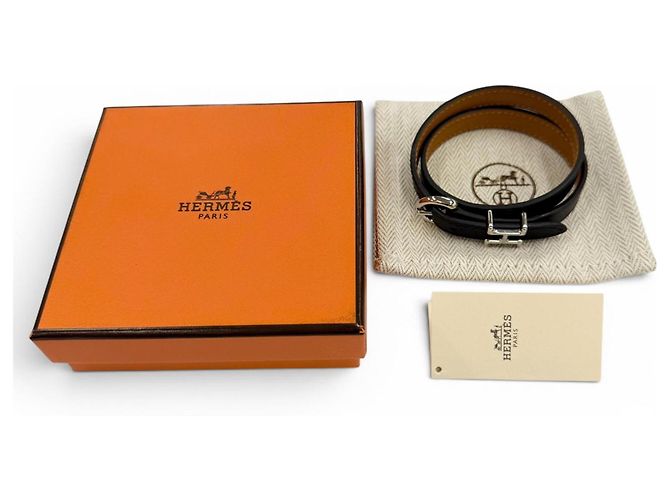 Hermès Bracciale Charm in Pelle Trench HERMES Nero - vista 2