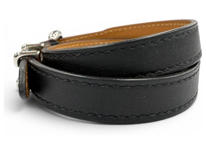 Hermès Bracciale Charm in Pelle Trench HERMES Nero - vista 3