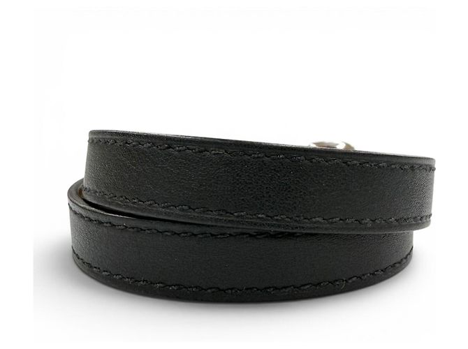 Hermès Bracciale Charm in Pelle Trench HERMES Nero - vista 4