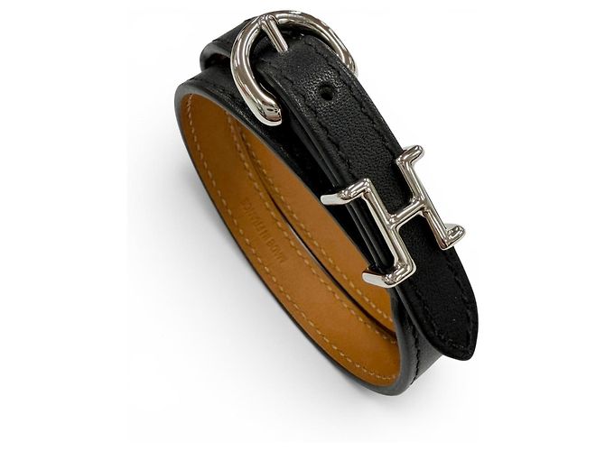 Hermès Bracciale Charm in Pelle Trench HERMES Nero - vista 9