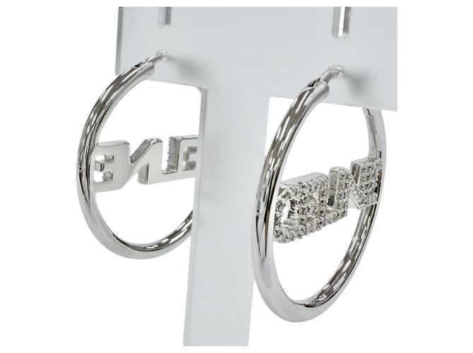 Céline Orecchini a lobo argentati Celine STT3273 con logo in strass Argento - vista 3