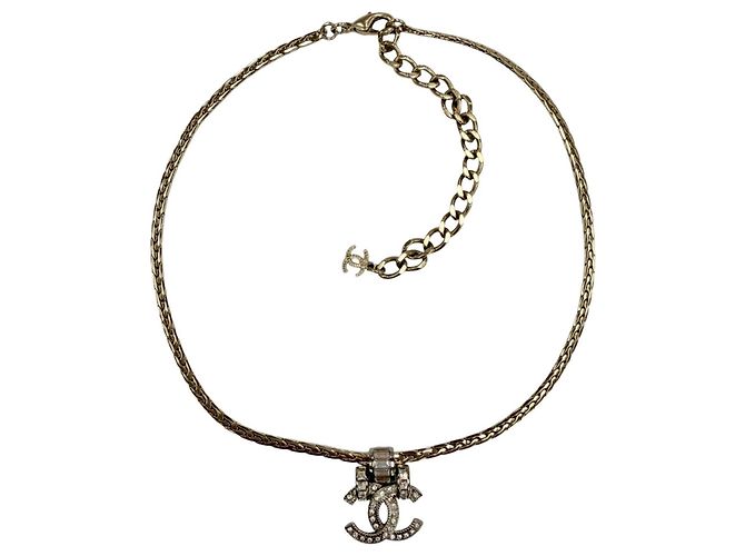 Timeless Collana Choker Chanel A23P Coco Mark con perline Argento D'oro - vista 4