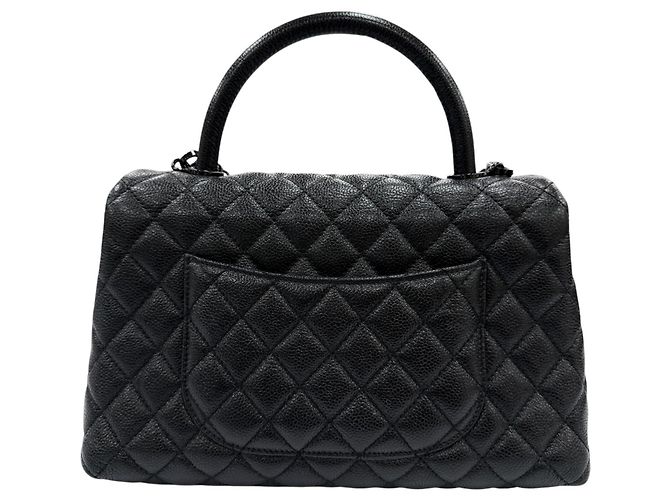 Chanel A92991 Coco Handle 29 Top Caviar Skin Flap Bag Nero - vista 2
