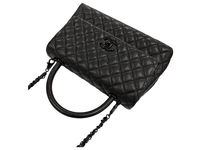 Chanel A92991 Coco Handle 29 Top Caviar Skin Flap Bag Nero - vista 8