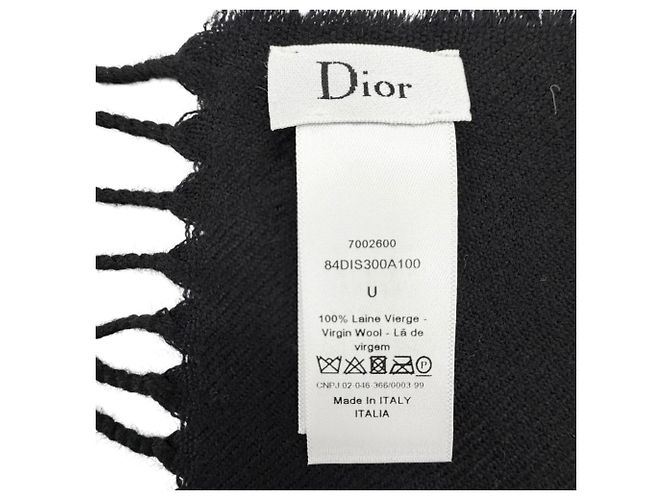 Stola in lana Christian Dior in nero e grigio Marrone - vista 7