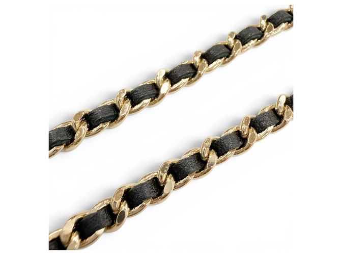Collana a catena Coco Mark con strass Chanel Nero D'oro - vista 5