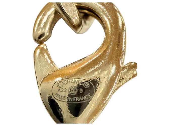 Collana a catena Coco Mark con strass Chanel Nero D'oro - vista 8
