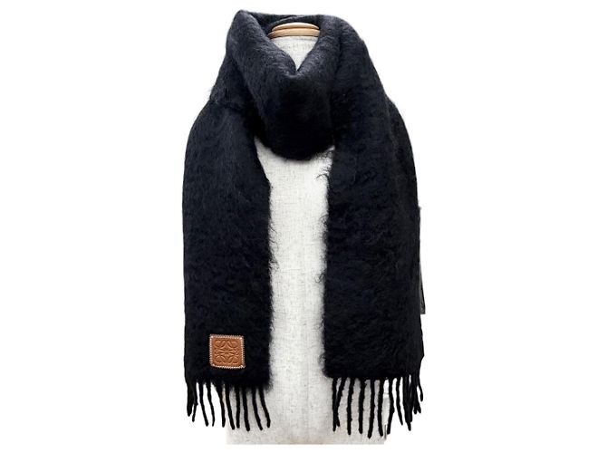 Stola lunga in lana di mohair Loewe Nero - vista 2