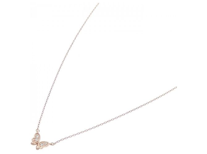 Autre Marque Collana Butterfly in Diamanti K10PG Rosa - vista 2