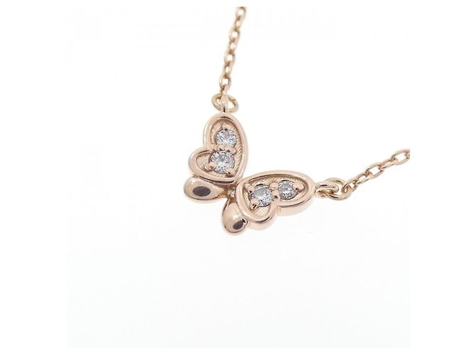 Autre Marque Collana Butterfly in Diamanti K10PG Rosa - vista 3