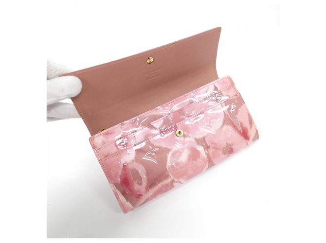 Cartera larga Louis Vuitton Monogram Vernis Flower Ikat Rosa - vista 6