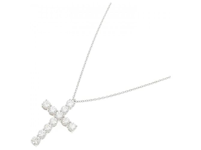Autre Marque Collana Croce in Diamanti e Platino Cha Argento - vista 2