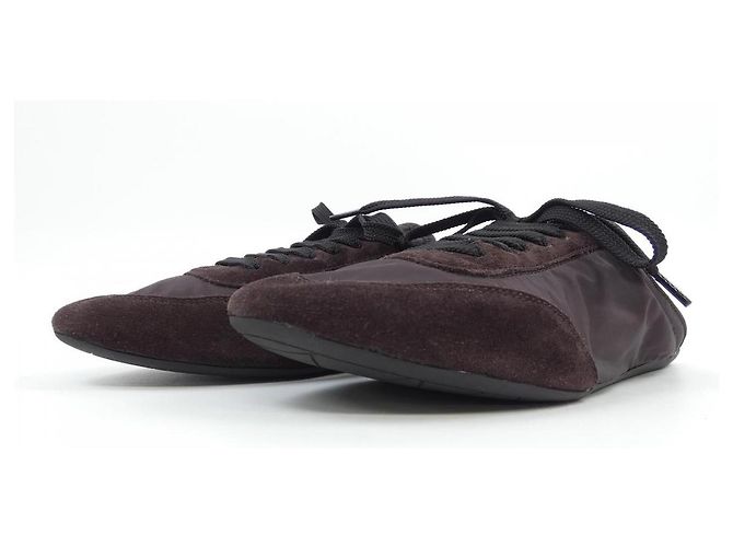 Prada COLLAPSE RE-NYLON Wildleder-Schuhe Braun - Ansicht 3