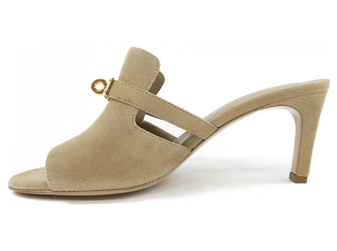 Hermès Sandali Hermes Kelly Backle in pelle Beige - vista 2