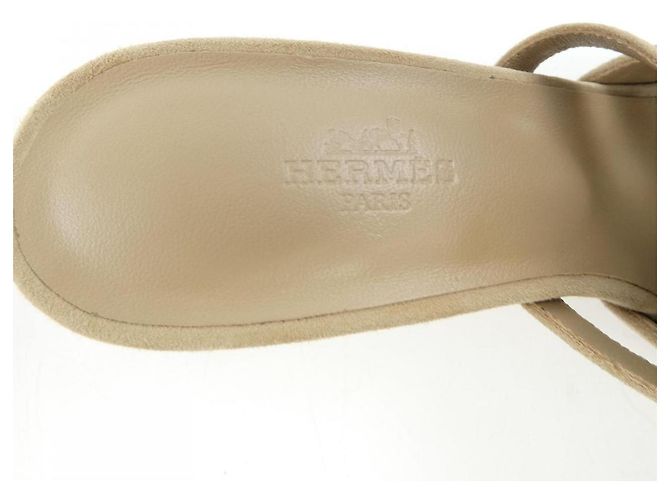 Hermès Sandali Hermes Kelly Backle in pelle Beige - vista 6