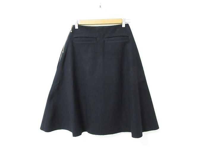 Autre Marque Falda evasé de lana Melton MADISONBLUE Azul Azul marino - vista 2