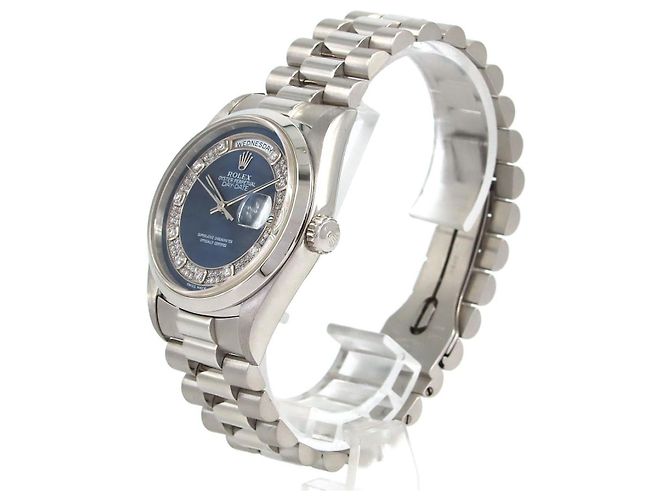 Rolex Day-Date Uhr aus Platin Blau - Ansicht 2
