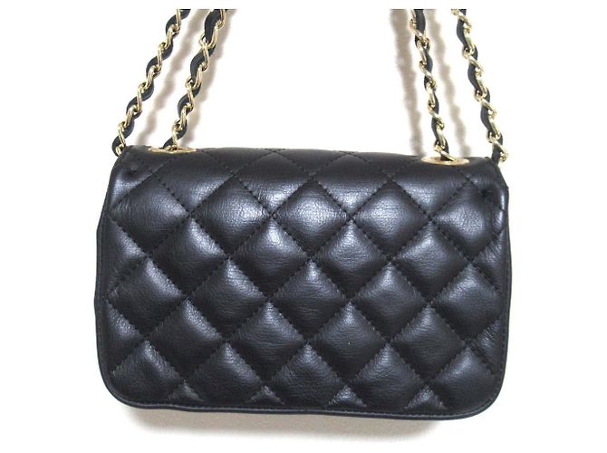 Autre Marque Bolsa de ombro acolchoada em couro AULENTTI Preto - vista 2