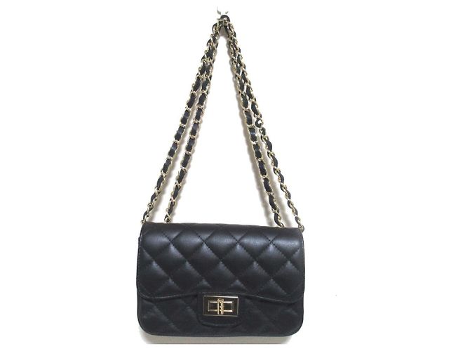 Autre Marque Bolsa de ombro acolchoada em couro AULENTTI Preto - vista 3