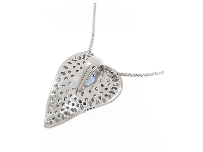 Autre Marque Collana in oro bianco Au750, zaffiro e diamante Argento - vista 4