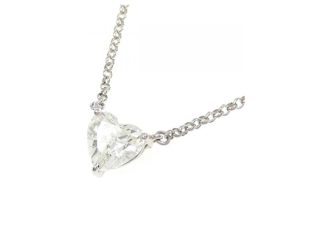 Autre Marque Collana a Cuore di Diamanti PT900 PT850 Argento - vista 3