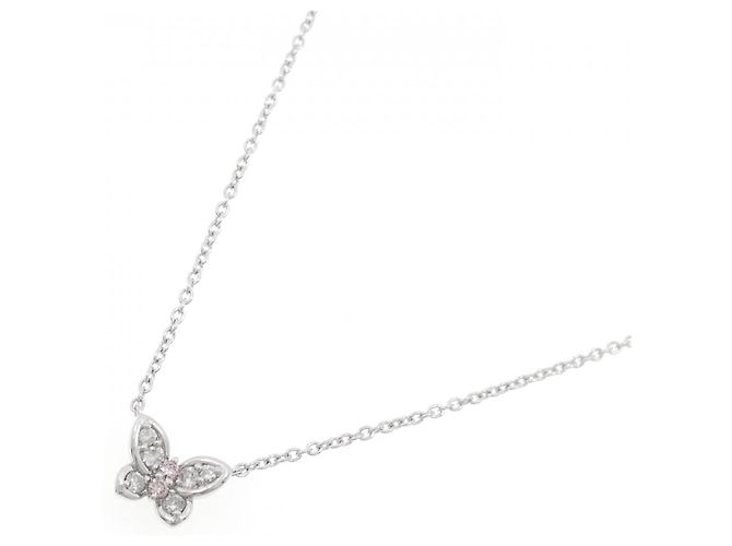 Autre Marque Collana Farfalla con Diamanti Rosa Pt900 Pt850 - vista 2