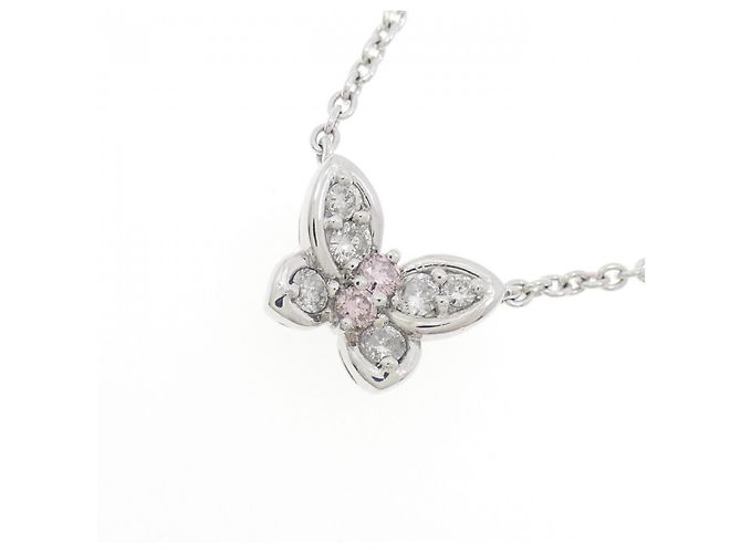 Autre Marque Collana Farfalla con Diamanti Rosa Pt900 Pt850 - vista 3