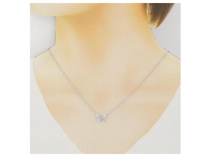 Autre Marque Collana Farfalla con Diamanti Rosa Pt900 Pt850 - vista 6