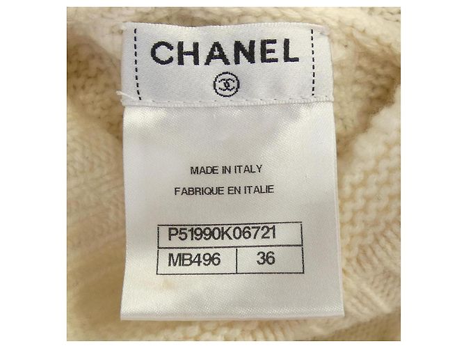 Tejido de cachemira Chanel Beige - vista 4