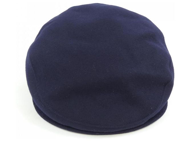 Hermès Hermes Clou de Selle Cashmere Cap Blau Marineblau - Ansicht 2