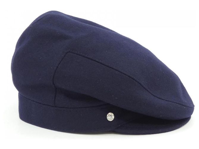 Hermès Hermes Clou de Selle Cashmere Cap Blau Marineblau - Ansicht 4