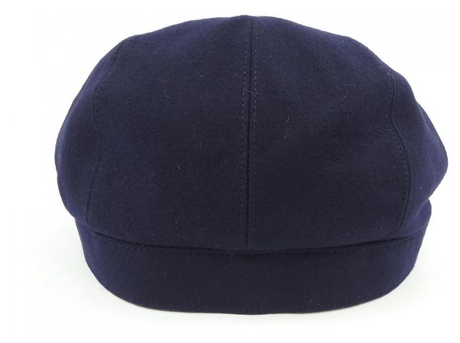 Hermès Hermes Clou de Selle Cashmere Cap Blau Marineblau - Ansicht 5