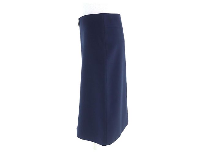 Falda de lana Hermès 34 Azul Azul marino - vista 2